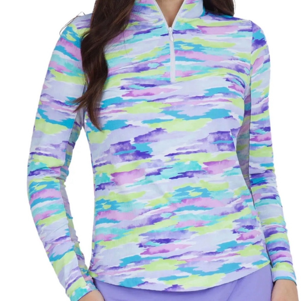 New IBKUL Icefil Golf 1/4 Zip Mock Top - Picture 2 of 9